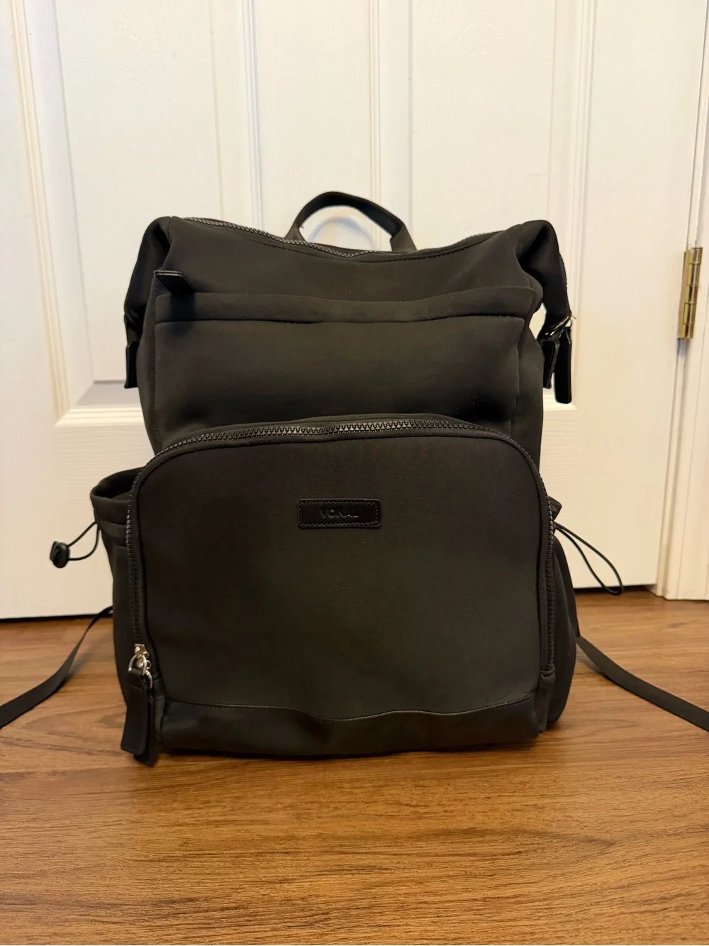 Vonal Neoprene Black Baby Backpack Diaper Bag with 15 Pockets